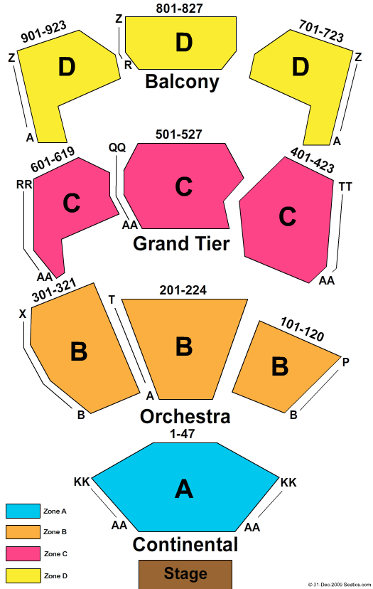 BJCC Concert Hall seating chart